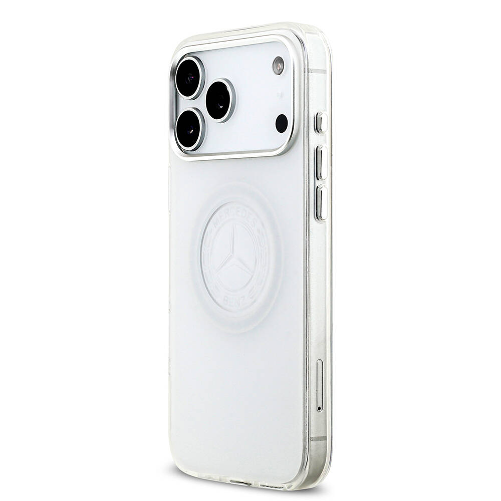 Apple iPhone 17 Pro Max Kılıf Mercedes Benz Orjinal Lisanslı M-safe Şarj Özellikli Buzlu PC Nostaljik Yıldız Dizayn Kapak - 3