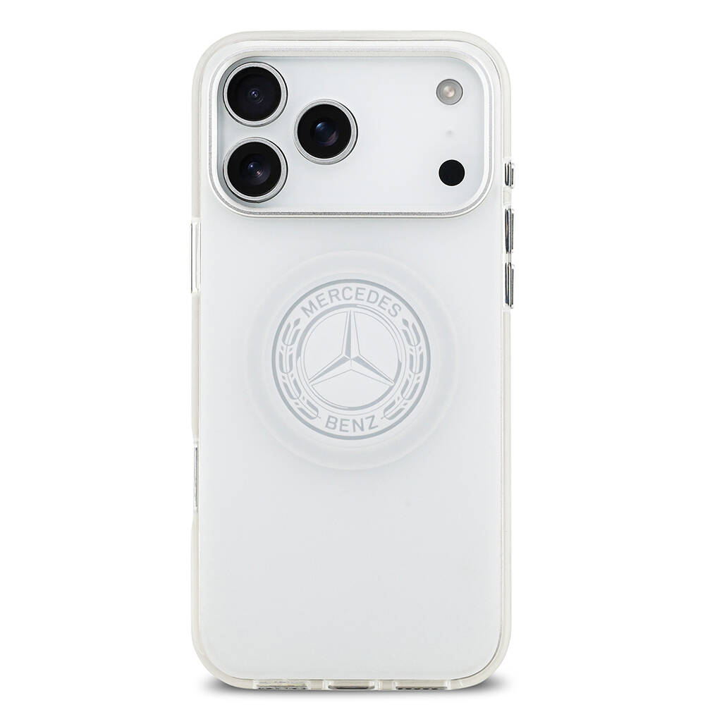 Apple iPhone 17 Pro Max Kılıf Mercedes Benz Orjinal Lisanslı M-safe Şarj Özellikli Buzlu PC Nostaljik Yıldız Dizayn Kapak - 4