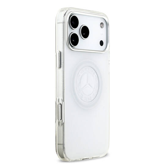 Apple iPhone 17 Pro Max Kılıf Mercedes Benz Orjinal Lisanslı M-safe Şarj Özellikli Buzlu PC Nostaljik Yıldız Dizayn Kapak - 5