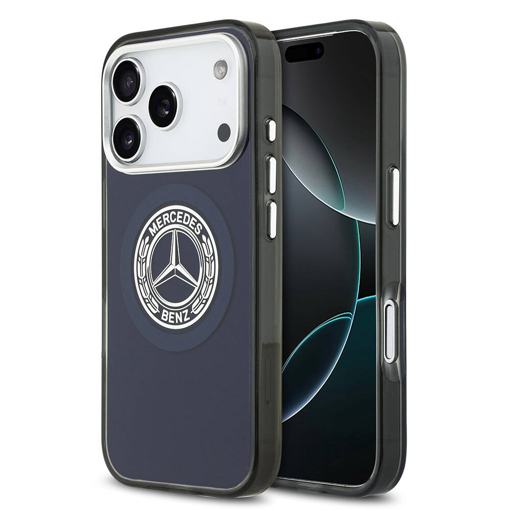Apple iPhone 17 Pro Max Kılıf Mercedes Benz Orjinal Lisanslı M-safe Şarj Özellikli Çift Katmanlı PC Nostaljik Yıldız Dizayn Kapak - 5