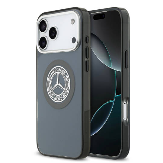 Apple iPhone 17 Pro Max Kılıf Mercedes Benz Orjinal Lisanslı M-safe Şarj Özellikli Çift Katmanlı PC Nostaljik Yıldız Dizayn Kapak - 2