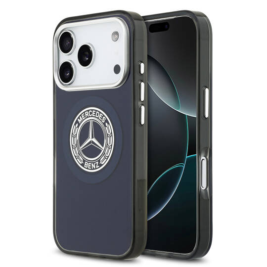 Apple iPhone 17 Pro Max Kılıf Mercedes Benz Orjinal Lisanslı M-safe Şarj Özellikli Çift Katmanlı PC Nostaljik Yıldız Dizayn Kapak