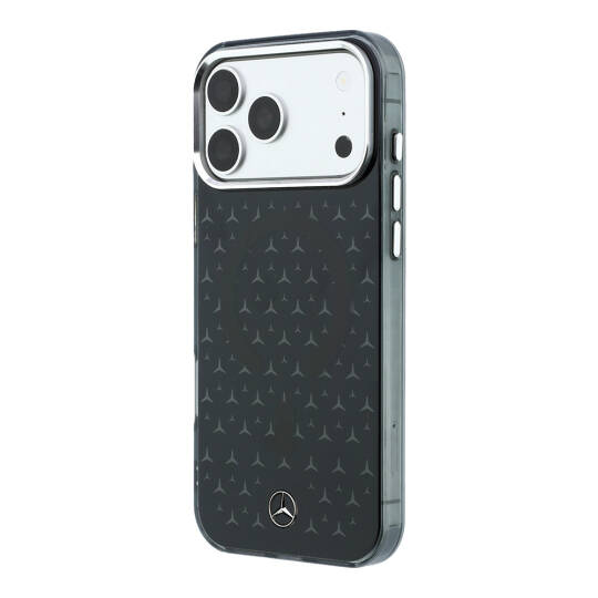 Apple iPhone 17 Pro Max Kılıf Mercedes Benz Orjinal Lisanslı M-Safe Şarj Özellikli Çift Katmanlı Yıldız Desenli Dizayn Kapak - 10