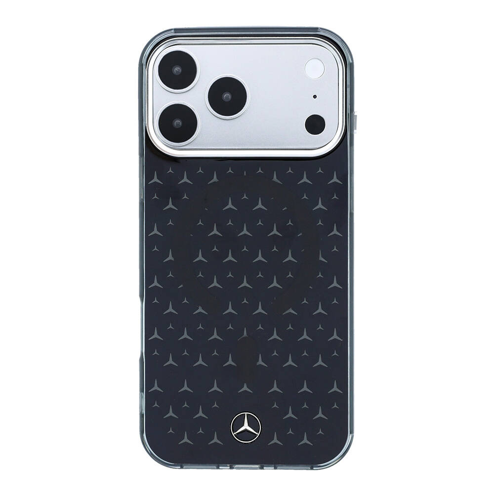 Apple iPhone 17 Pro Max Kılıf Mercedes Benz Orjinal Lisanslı M-Safe Şarj Özellikli Çift Katmanlı Yıldız Desenli Dizayn Kapak - 11