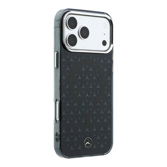 Apple iPhone 17 Pro Max Kılıf Mercedes Benz Orjinal Lisanslı M-Safe Şarj Özellikli Çift Katmanlı Yıldız Desenli Dizayn Kapak - 12