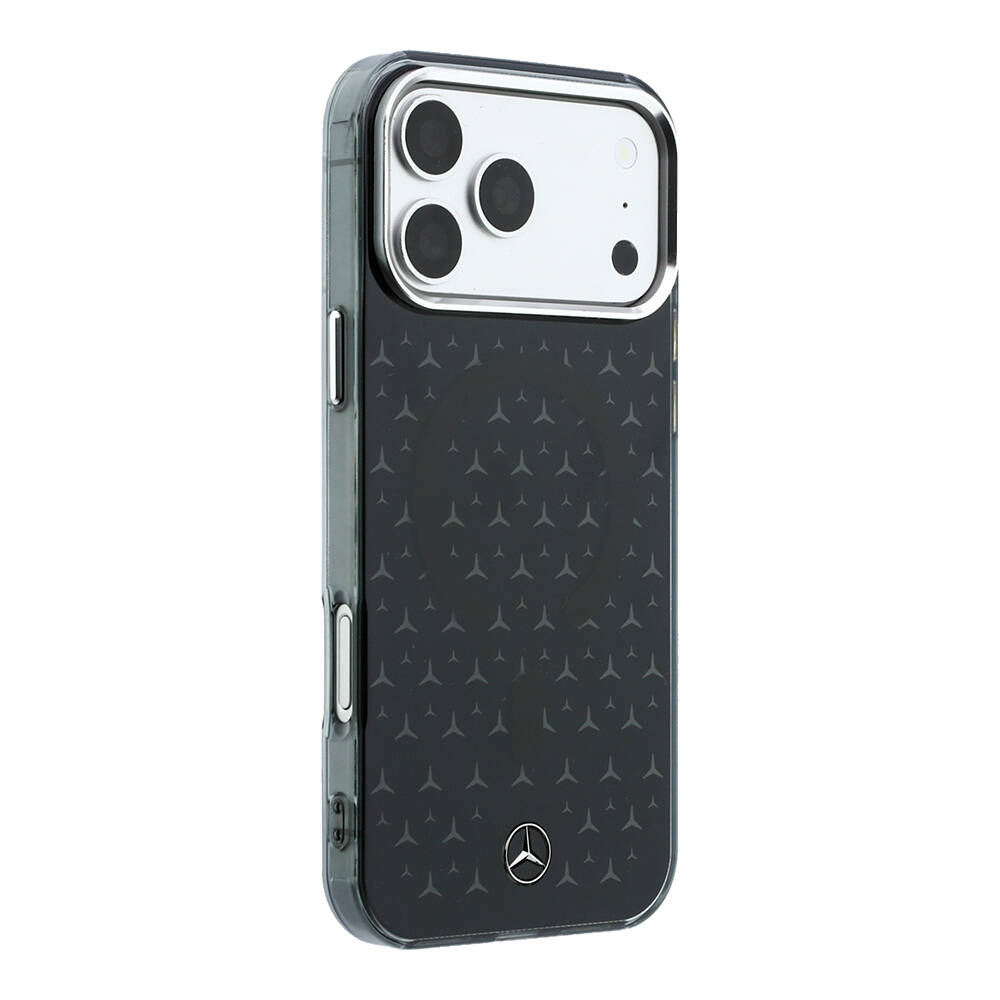 Apple iPhone 17 Pro Max Kılıf Mercedes Benz Orjinal Lisanslı M-Safe Şarj Özellikli Çift Katmanlı Yıldız Desenli Dizayn Kapak - 12