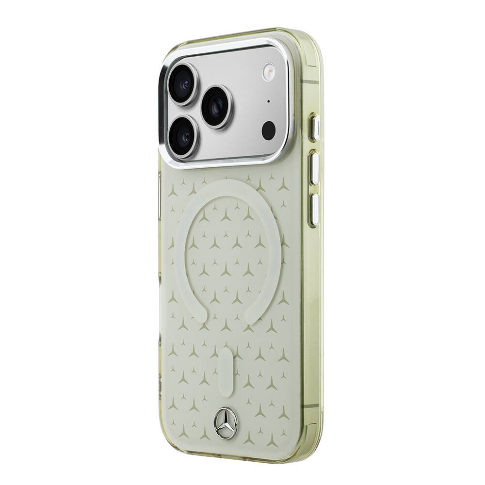 Apple iPhone 17 Pro Max Kılıf Mercedes Benz Orjinal Lisanslı M-Safe Şarj Özellikli Çift Katmanlı Yıldız Desenli Dizayn Kapak - 2