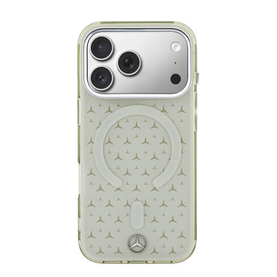Apple iPhone 17 Pro Max Kılıf Mercedes Benz Orjinal Lisanslı M-Safe Şarj Özellikli Çift Katmanlı Yıldız Desenli Dizayn Kapak - 3