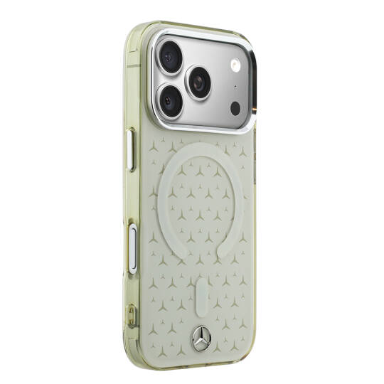 Apple iPhone 17 Pro Max Kılıf Mercedes Benz Orjinal Lisanslı M-Safe Şarj Özellikli Çift Katmanlı Yıldız Desenli Dizayn Kapak - 4