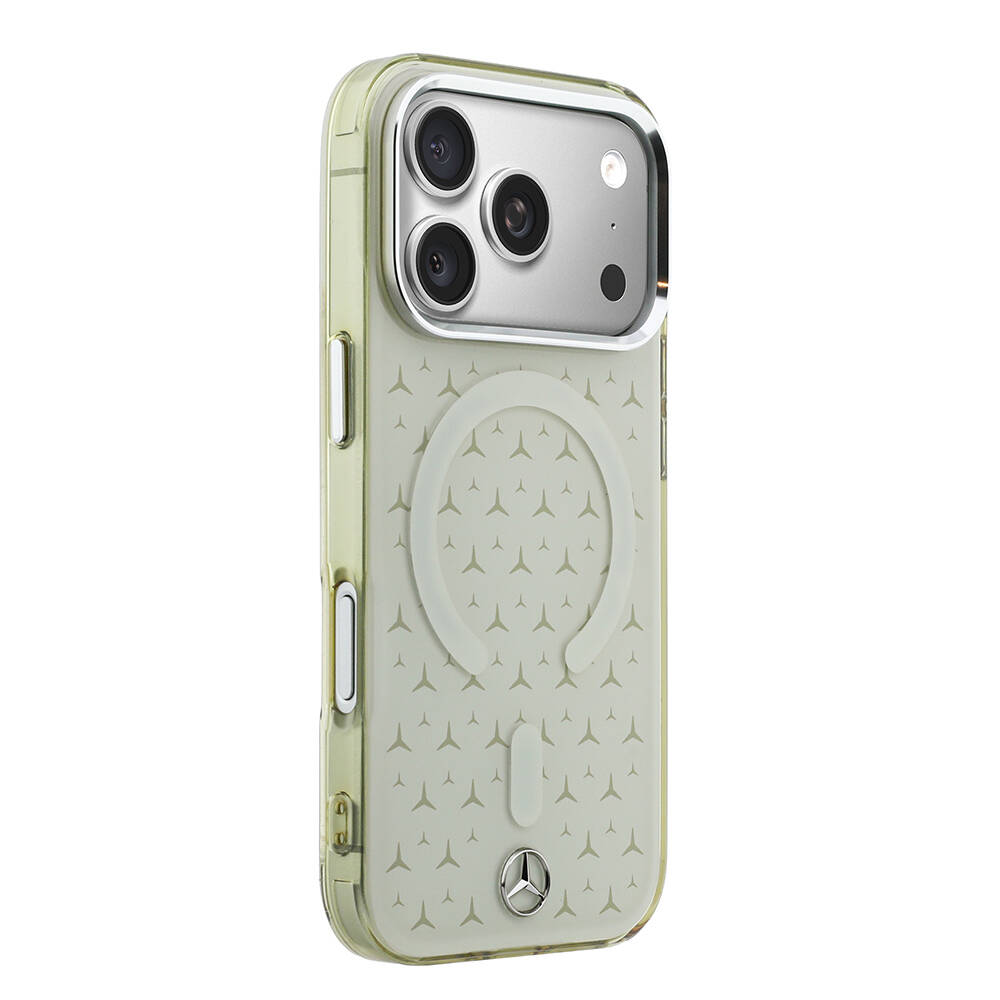 Apple iPhone 17 Pro Max Kılıf Mercedes Benz Orjinal Lisanslı M-Safe Şarj Özellikli Çift Katmanlı Yıldız Desenli Dizayn Kapak - 4
