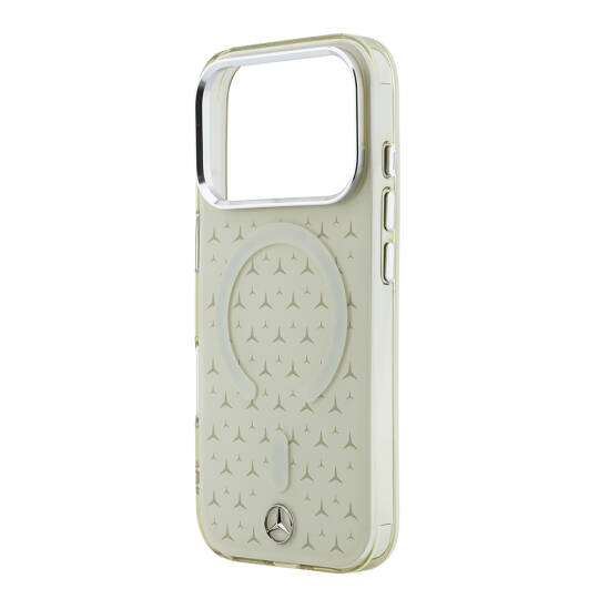 Apple iPhone 17 Pro Max Kılıf Mercedes Benz Orjinal Lisanslı M-Safe Şarj Özellikli Çift Katmanlı Yıldız Desenli Dizayn Kapak - 6