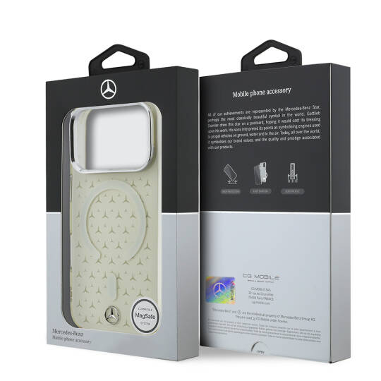 Apple iPhone 17 Pro Max Kılıf Mercedes Benz Orjinal Lisanslı M-Safe Şarj Özellikli Çift Katmanlı Yıldız Desenli Dizayn Kapak - 8