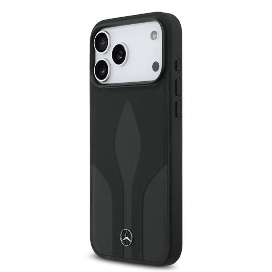 Apple iPhone 17 Pro Max Kılıf Mercedes Benz Orjinal Lisanslı M-safe Şarj Özellikli Dokulu Desenli Deri Kapak - 4