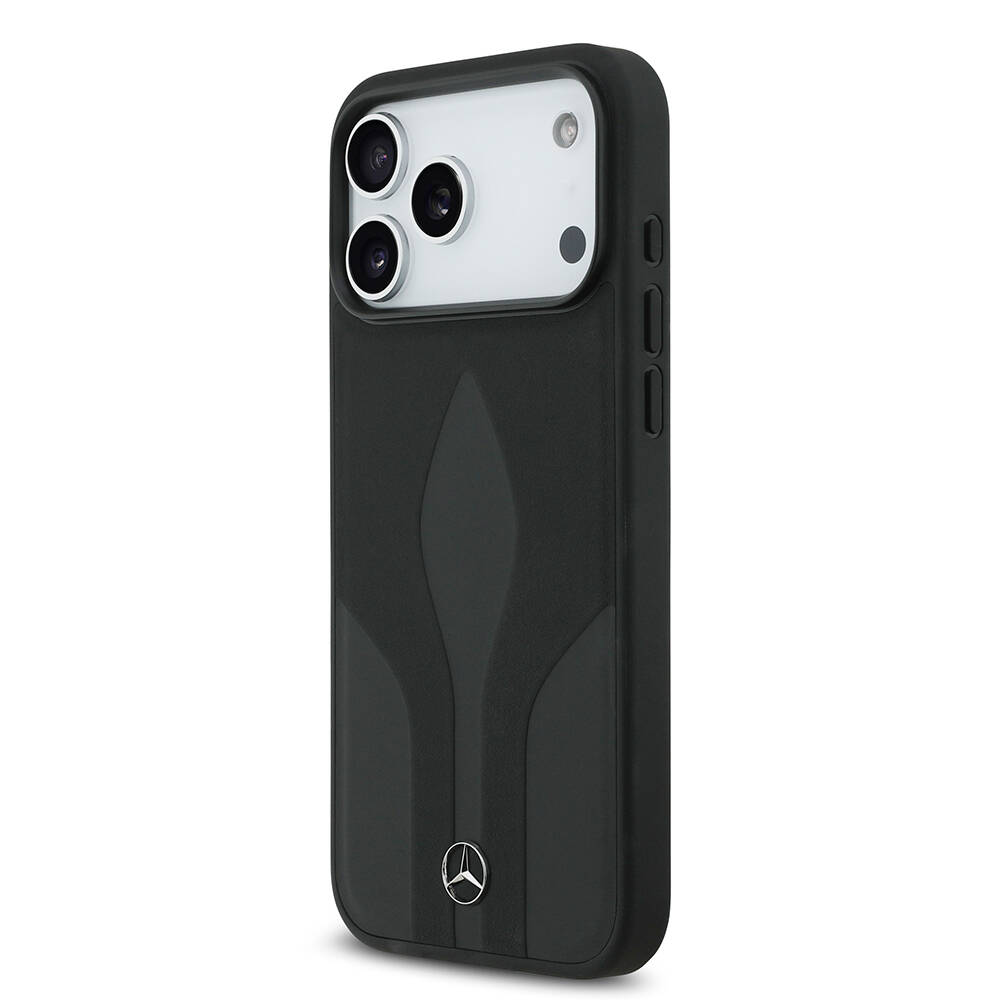 Apple iPhone 17 Pro Max Kılıf Mercedes Benz Orjinal Lisanslı M-safe Şarj Özellikli Dokulu Desenli Deri Kapak - 4