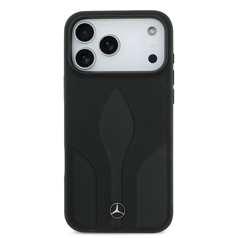 Apple iPhone 17 Pro Max Kılıf Mercedes Benz Orjinal Lisanslı M-safe Şarj Özellikli Dokulu Desenli Deri Kapak - 5