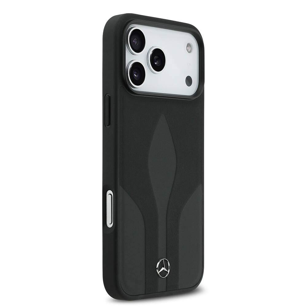 Apple iPhone 17 Pro Max Kılıf Mercedes Benz Orjinal Lisanslı M-safe Şarj Özellikli Dokulu Desenli Deri Kapak - 6