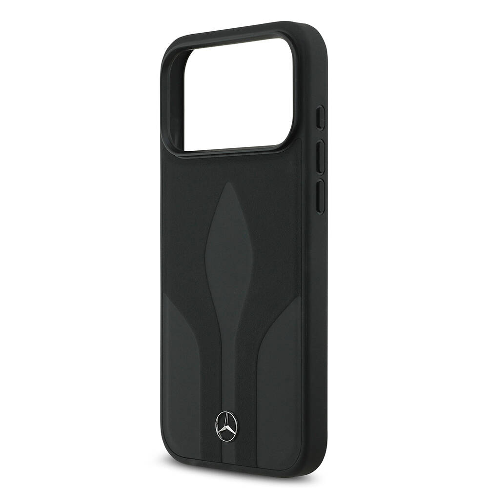 Apple iPhone 17 Pro Max Kılıf Mercedes Benz Orjinal Lisanslı M-safe Şarj Özellikli Dokulu Desenli Deri Kapak - 8