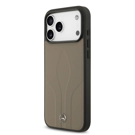 Apple iPhone 17 Pro Max Kılıf Mercedes Benz Orjinal Lisanslı M-safe Şarj Özellikli Dokulu Desenli Deri Kapak - 11