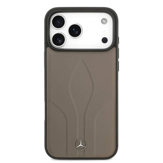 Apple iPhone 17 Pro Max Kılıf Mercedes Benz Orjinal Lisanslı M-safe Şarj Özellikli Dokulu Desenli Deri Kapak - 12