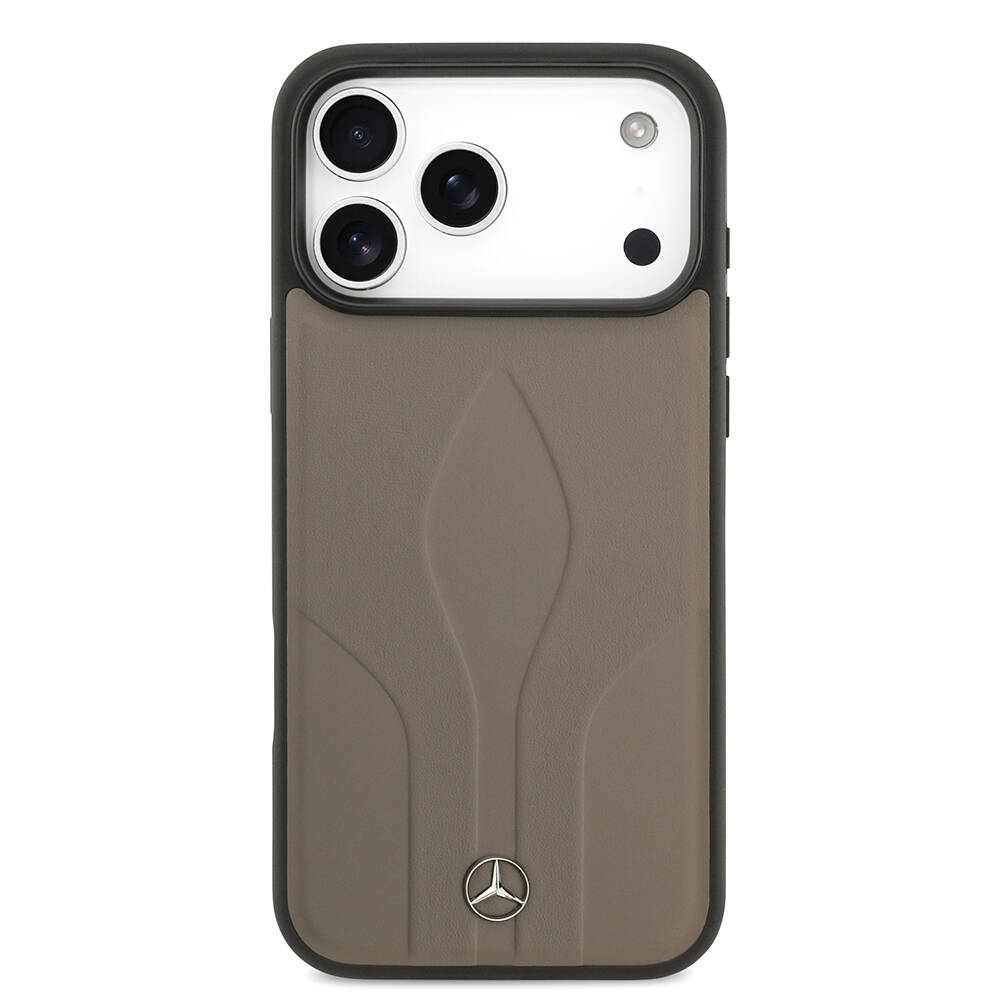 Apple iPhone 17 Pro Max Kılıf Mercedes Benz Orjinal Lisanslı M-safe Şarj Özellikli Dokulu Desenli Deri Kapak - 12