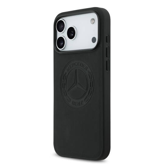 Apple iPhone 17 Pro Max Kılıf Mercedes Benz Orjinal Lisanslı M-safe Şarj Özellikli Hakiki Deri Nostaljik Yıldız Dizayn Kapak - 4