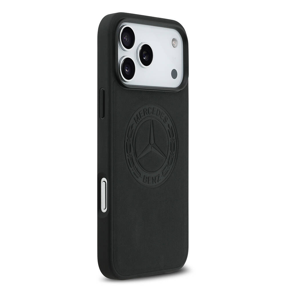 Apple iPhone 17 Pro Max Kılıf Mercedes Benz Orjinal Lisanslı M-safe Şarj Özellikli Hakiki Deri Nostaljik Yıldız Dizayn Kapak - 6