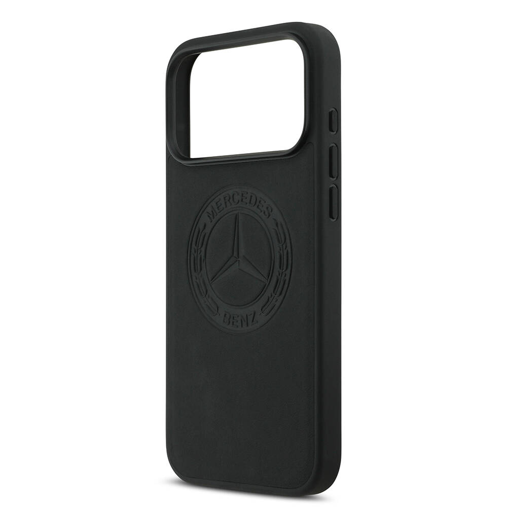 Apple iPhone 17 Pro Max Kılıf Mercedes Benz Orjinal Lisanslı M-safe Şarj Özellikli Hakiki Deri Nostaljik Yıldız Dizayn Kapak - 8