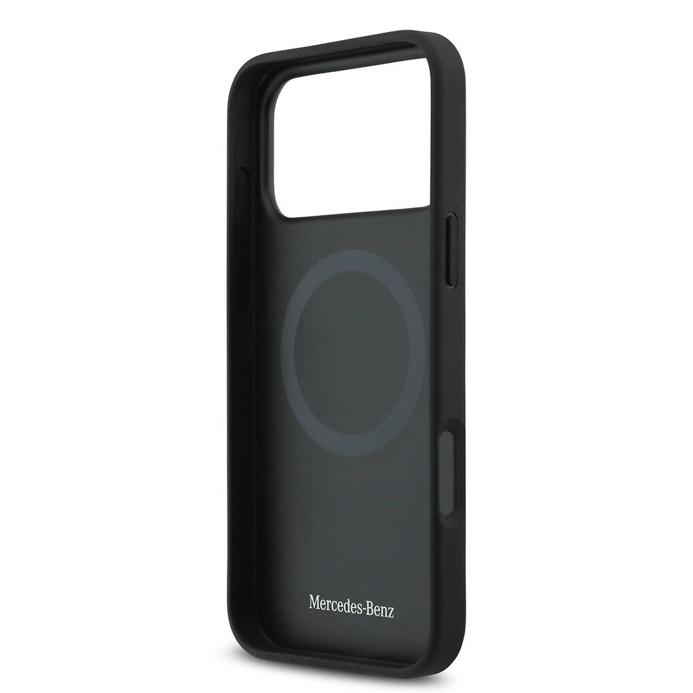 Apple iPhone 17 Pro Max Kılıf Mercedes Benz Orjinal Lisanslı M-safe Şarj Özellikli Hakiki Deri Nostaljik Yıldız Dizayn Kapak - 9
