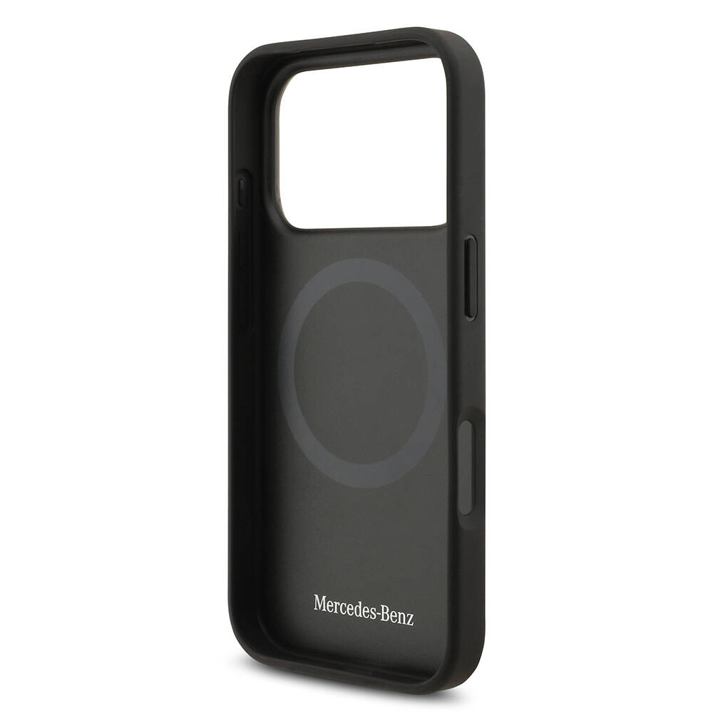 Apple iPhone 17 Pro Max Kılıf Mercedes Benz Orjinal Lisanslı M-safe Şarj Özellikli Hakiki Deri Nostaljik Yıldız Dizayn Kapak - 16