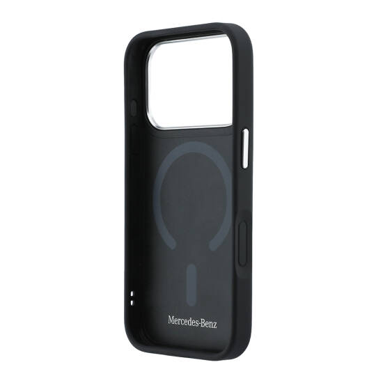 Apple iPhone 17 Pro Max Kılıf Mercedes Benz Orjinal Lisanslı M-safe Şarj Özellikli Metal Yıldız Logolu Kabartmalı Deri Kapak - 15