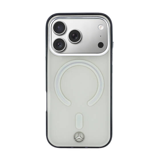 Apple iPhone 17 Pro Max Kılıf Mercedes Benz Orjinal Lisanslı M-safe Şarj Özellikli Saydam Yüzey İkonik 3D Metal Logolu Kapak - 3
