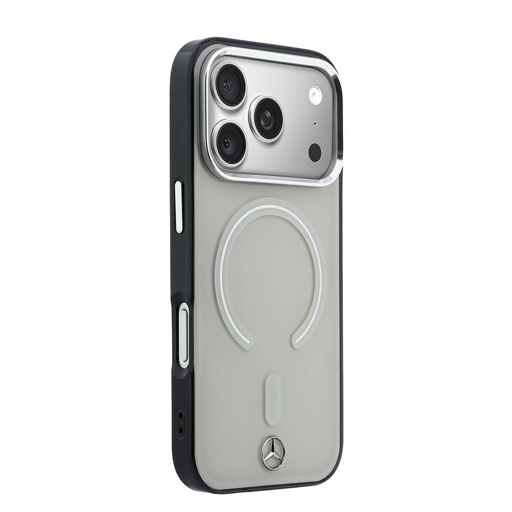 Apple iPhone 17 Pro Max Kılıf Mercedes Benz Orjinal Lisanslı M-safe Şarj Özellikli Saydam Yüzey İkonik 3D Metal Logolu Kapak - 4