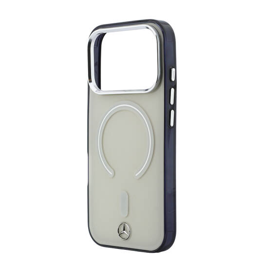 Apple iPhone 17 Pro Max Kılıf Mercedes Benz Orjinal Lisanslı M-safe Şarj Özellikli Saydam Yüzey İkonik 3D Metal Logolu Kapak - 6