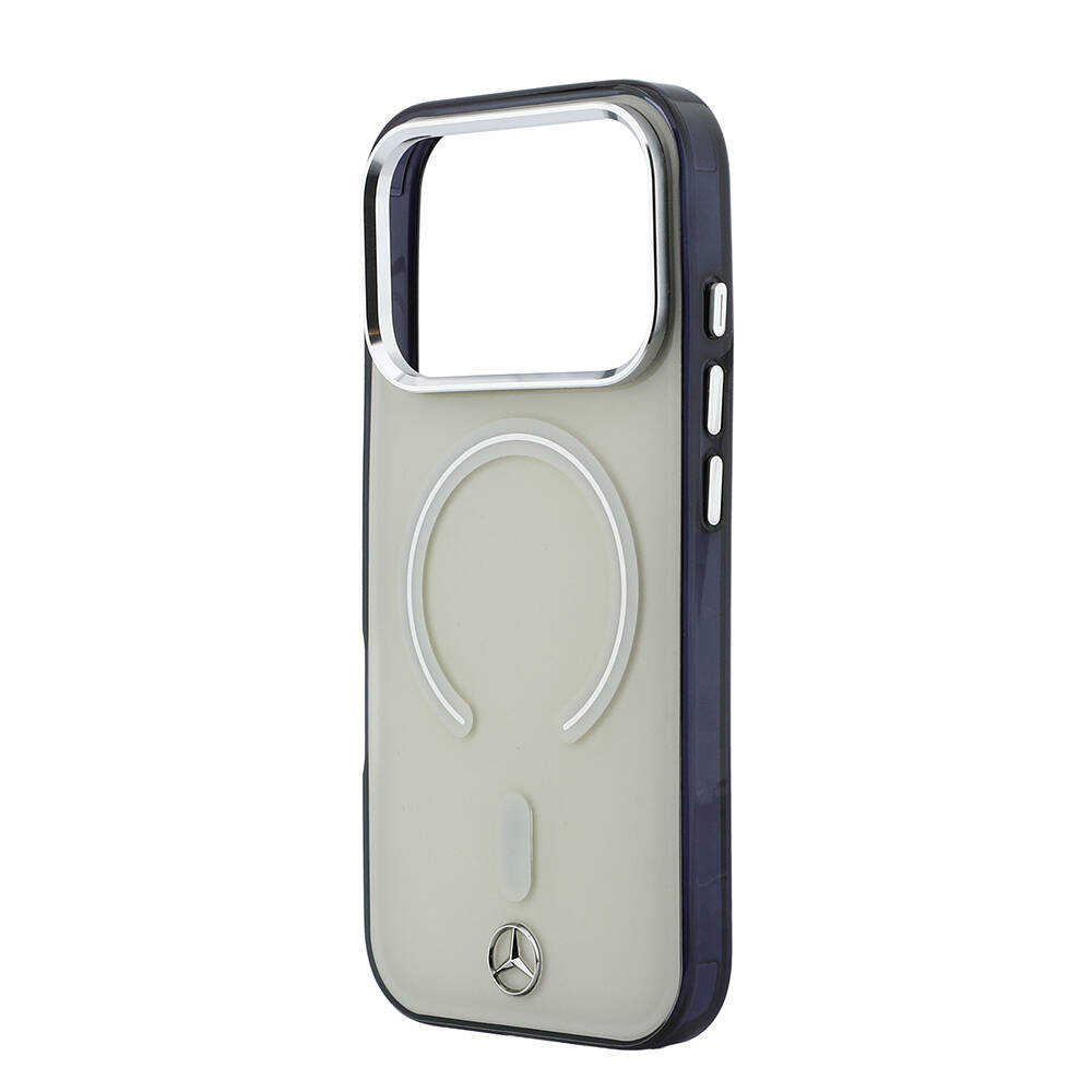 Apple iPhone 17 Pro Max Kılıf Mercedes Benz Orjinal Lisanslı M-safe Şarj Özellikli Saydam Yüzey İkonik 3D Metal Logolu Kapak - 6
