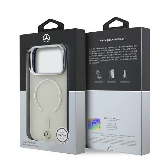 Apple iPhone 17 Pro Max Kılıf Mercedes Benz Orjinal Lisanslı M-safe Şarj Özellikli Saydam Yüzey İkonik 3D Metal Logolu Kapak - 8
