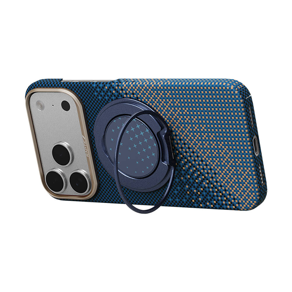 Apple iPhone 17 Pro Max Kılıf Raptic 2in1 Bundle Kit Aramid Skin Serenity Serisi Stand ve Karbon Kapak - 12