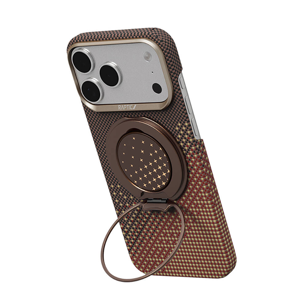 Apple iPhone 17 Pro Max Kılıf Raptic 2in1 Bundle Kit Aramid Skin Serenity Serisi Stand ve Karbon Kapak - 2