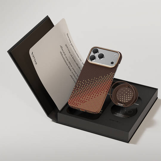 Apple iPhone 17 Pro Max Kılıf Raptic 2in1 Bundle Kit Aramid Skin Serenity Serisi Stand ve Karbon Kapak - 8