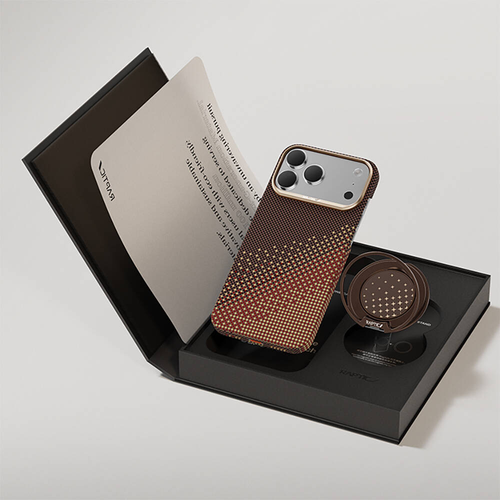 Apple iPhone 17 Pro Max Kılıf Raptic 2in1 Bundle Kit Aramid Skin Serenity Serisi Stand ve Karbon Kapak - 8