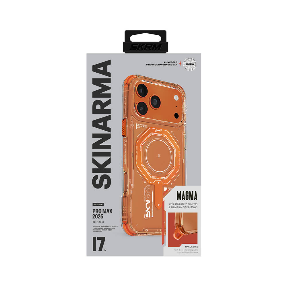 Apple iPhone 17 Pro Max Kılıf SkinArma M-safe Şarj Özellikli Airbag Tasarımlı Magma Kapak - 7