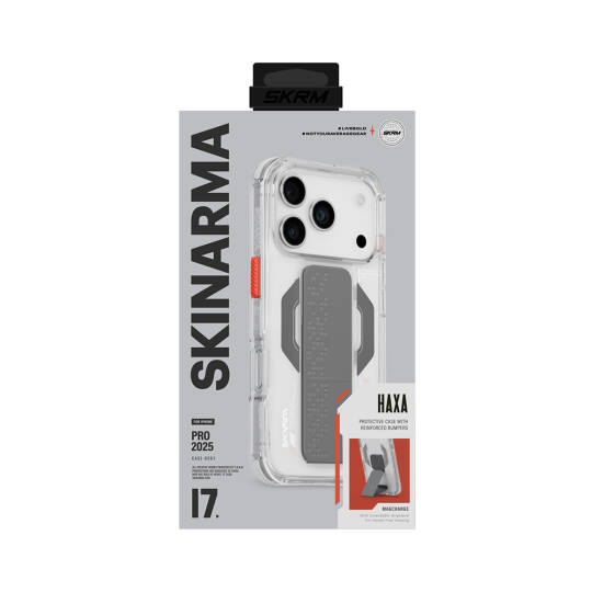 Apple iPhone 17 Pro Max Kılıf Skinarma M-Safe Şarj Özellikli Airbag Tasarımlı Standlı Haxa Kapak - 8
