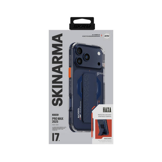 Apple iPhone 17 Pro Max Kılıf Skinarma M-Safe Şarj Özellikli Airbag Tasarımlı Standlı Haxa Kapak - 14