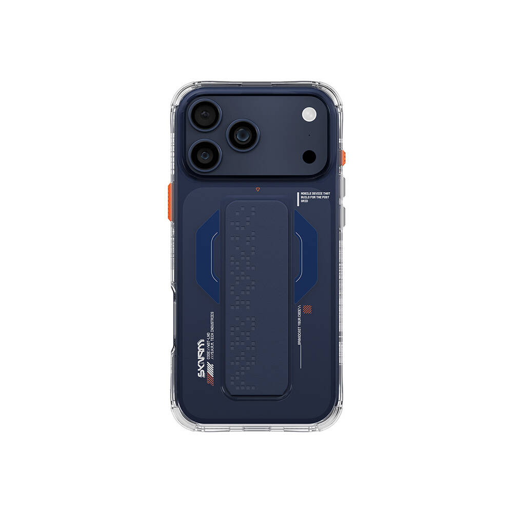Apple iPhone 17 Pro Max Kılıf Skinarma M-Safe Şarj Özellikli Airbag Tasarımlı Standlı Haxa Kapak - 3