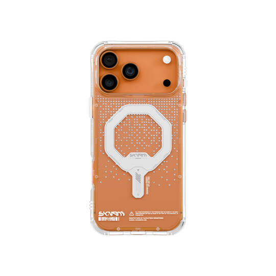 Apple iPhone 17 Pro Max Kılıf Skinarma M-Safe Şarj Özellikli IML Baskılı Holografik MYST Kapak - 3