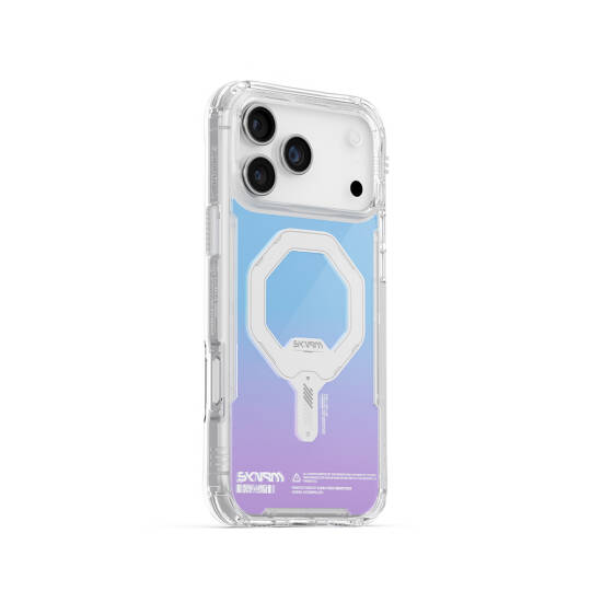 Apple iPhone 17 Pro Max Kılıf Skinarma M-Safe Şarj Özellikli IML Baskılı Holografik MYST Kapak - 5