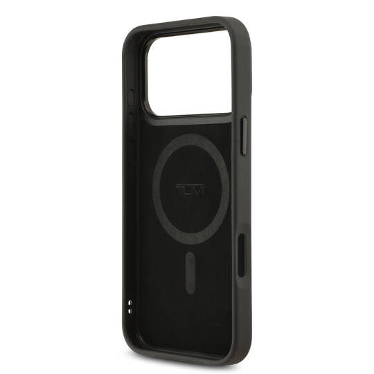 Apple iPhone 17 Pro Max Kılıf TUMI M-safe Şarj Özellikli Deri Noktalı Dizayn Kapak - 8