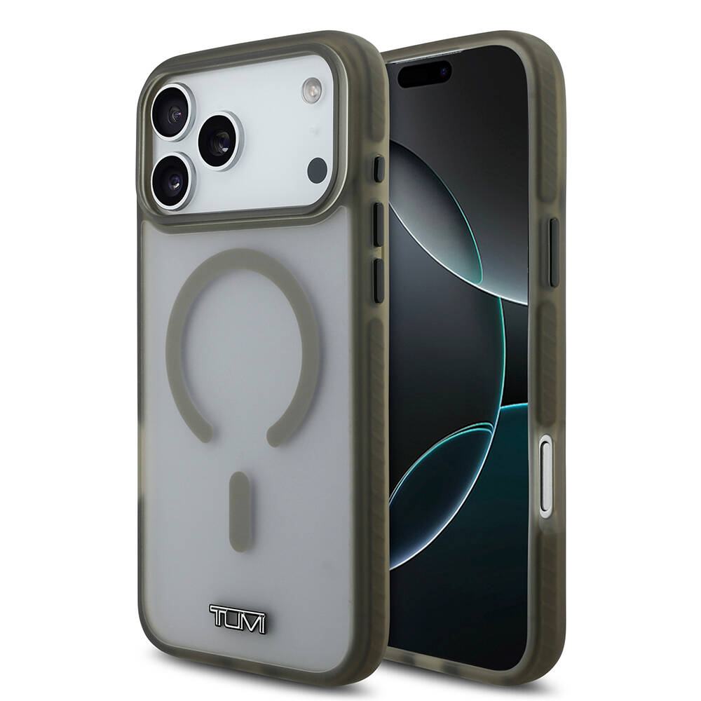 Apple iPhone 17 Pro Max Kılıf TUMI Orjinal Lisanslı M-safe Şarj Özellikli Buzlu Transparan Kapak - 1