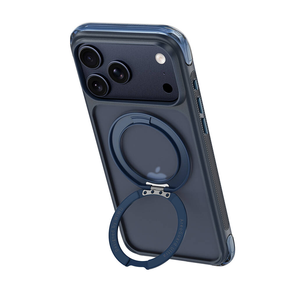 Apple iPhone 17 Pro Max Kılıf Wiwu AG-203 AeroGuard Ultra Serisi M-safe Şarj Özellikli Airbag Tasarımlı Standlı Kapak - 25