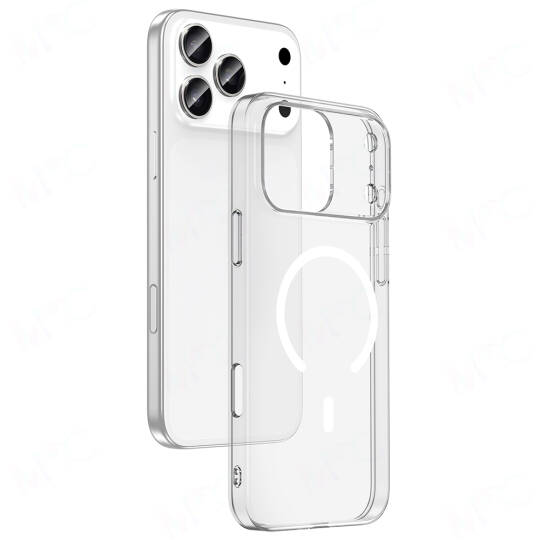 Apple iPhone 17 Pro Max Kılıf Zore M-safe Şarj Özellikli Şeffaf Kamera Çerçeveli Porto Kapak
