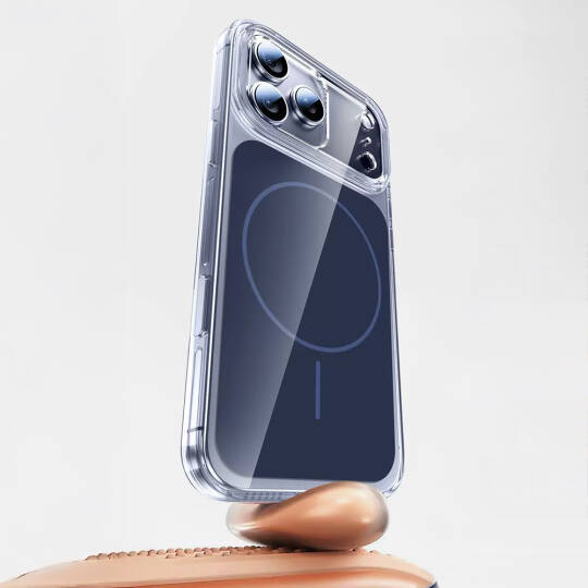 Apple iPhone 17 Pro Max Kılıf Zore M-safe Şarj Özellikli Şeffaf Kamera Kontrol Butonlu Lugano Kapak - 4